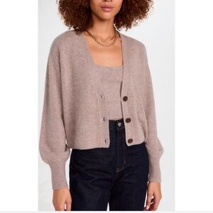 Reformation Varenne Cashmere Cardigan and Sweater set in Oatmeal, size M